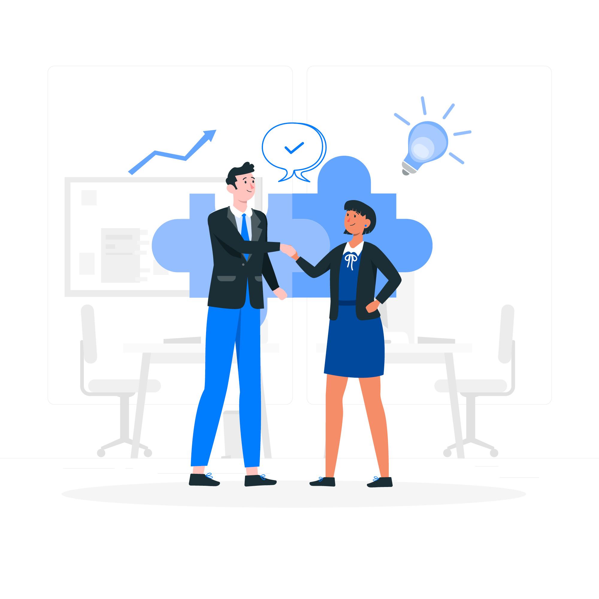 Man and Woman shaking hands