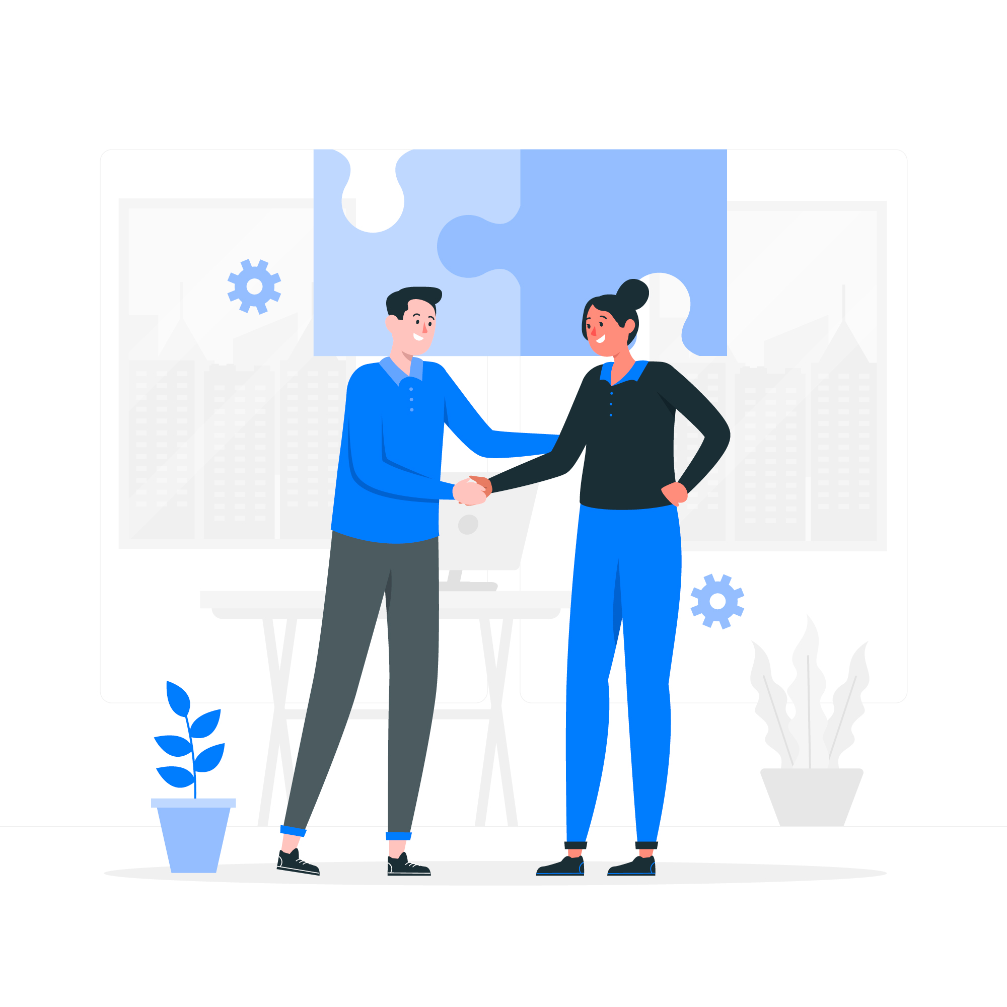 Man and Woman shaking hands